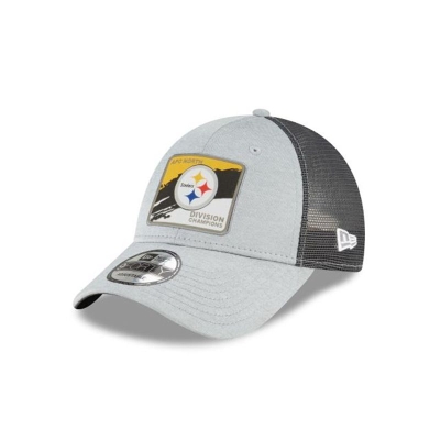 Pittsburgh Steelers Gorra | New Era NFL Division Champions Locker Room 9forty Adjustable Cap Mexico - Grises